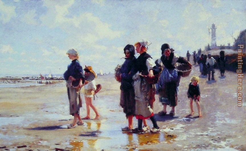 Oyster Gatherers of Cancale painting - John Singer Sargent Oyster Gatherers of Cancale art painting